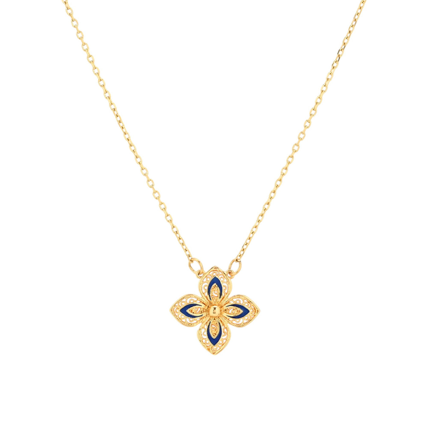 COLLIER FLEUR BLEUE