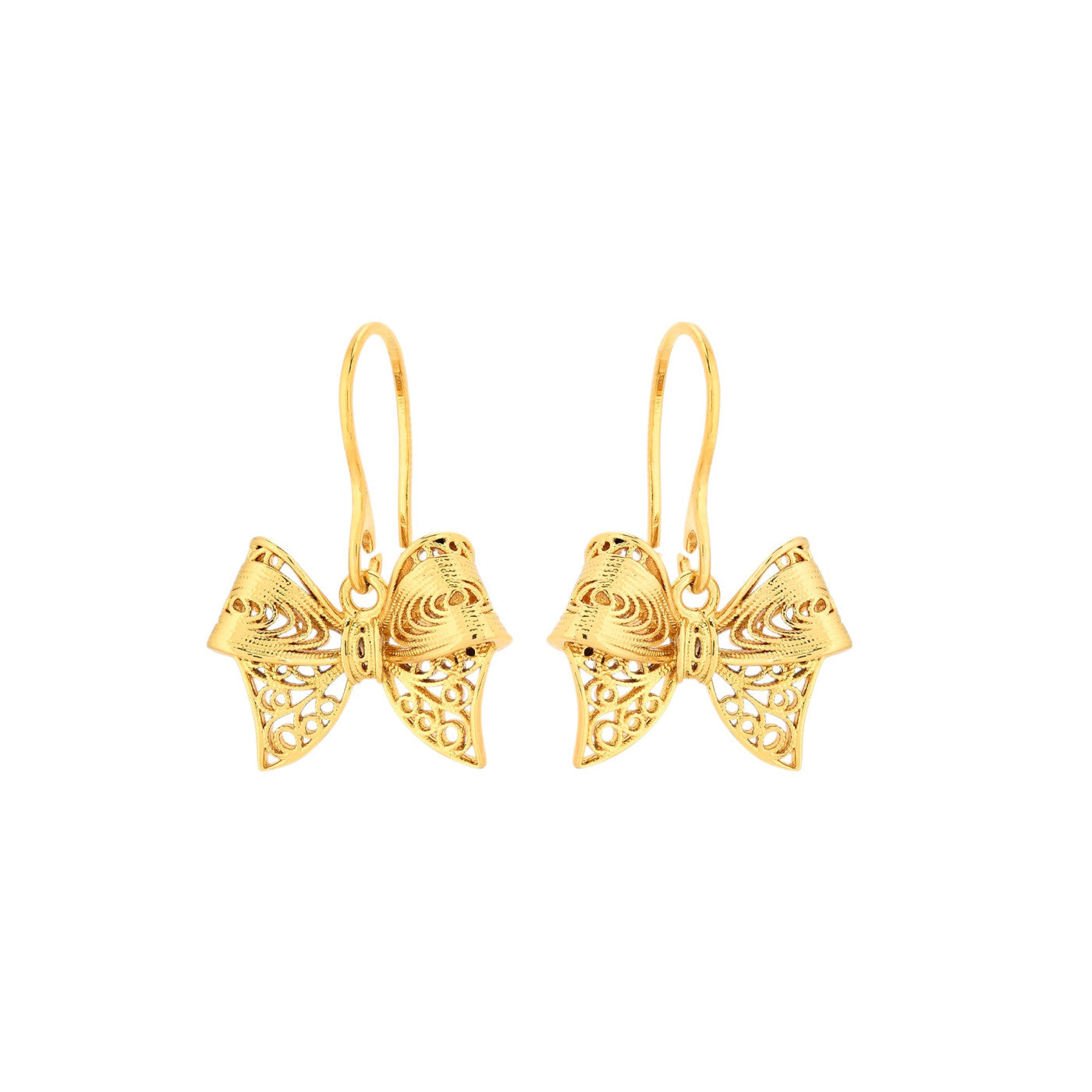 Boucles d’oreilles Charms Nœud Doré – Élégance & Douceur