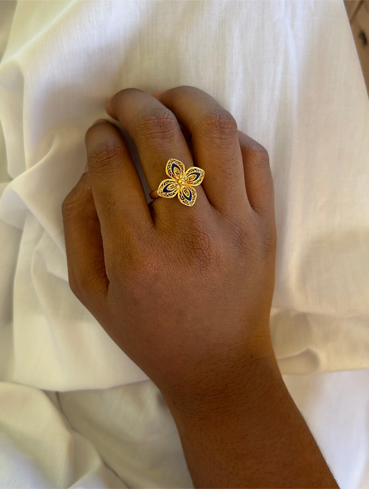 Bague Fleur Bleue