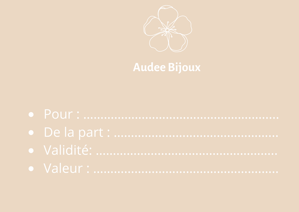 Carte-cadeaux Audee Bijoux