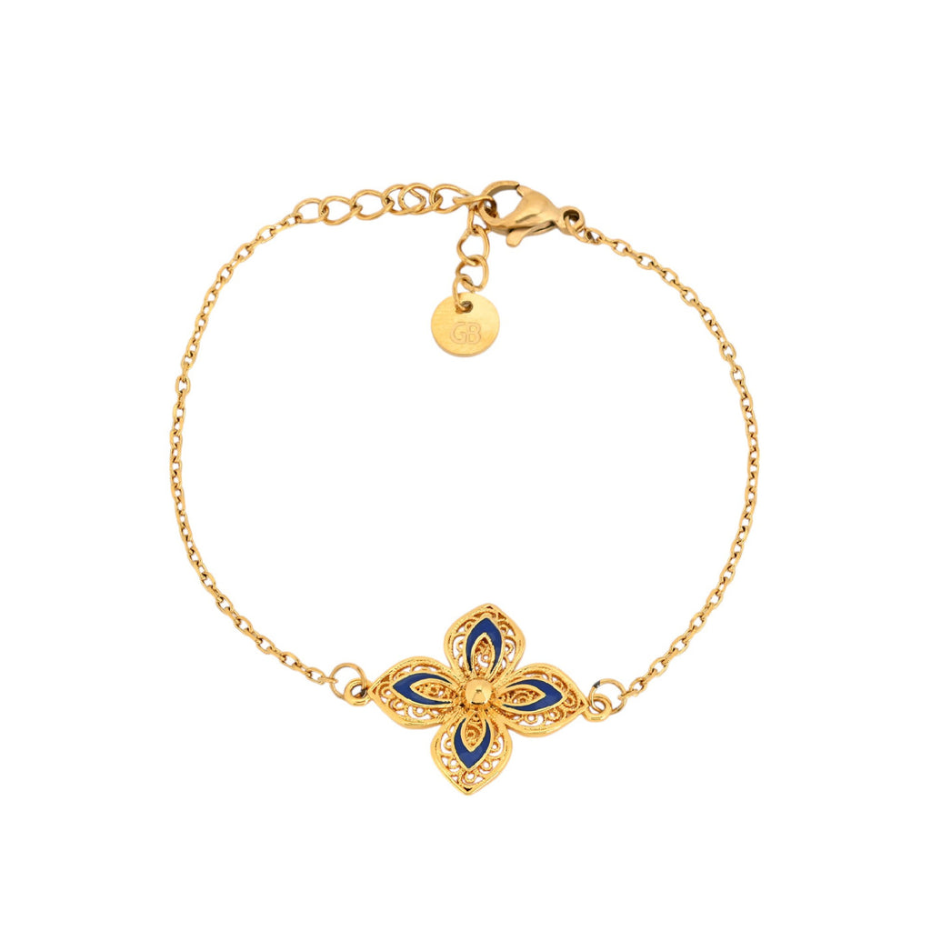 Bracelet fleur bleue