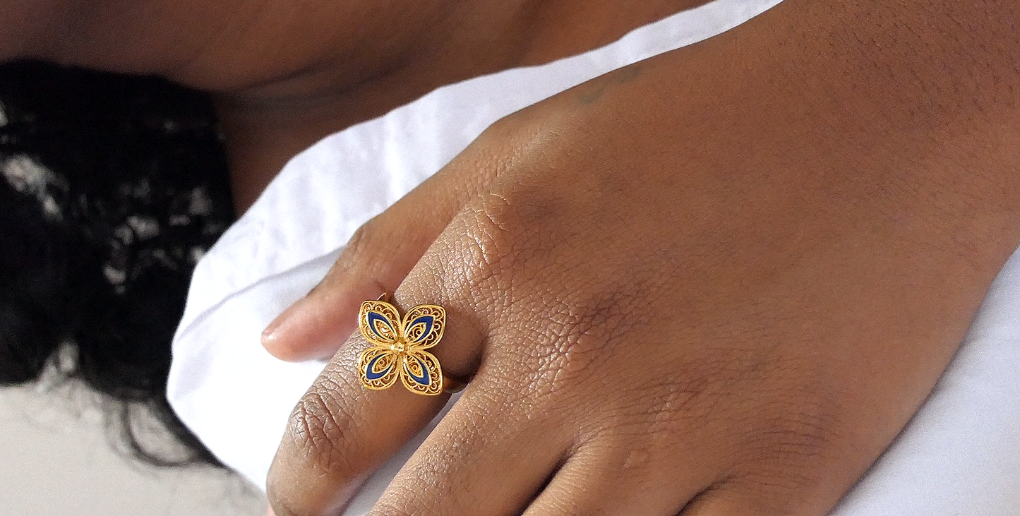 Blue Flower Ring