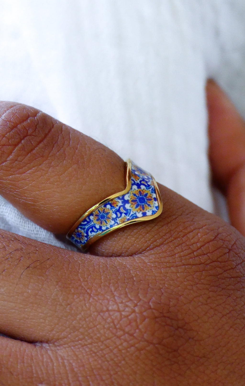 Bague Azalée bleue ( 17 à 18mm).