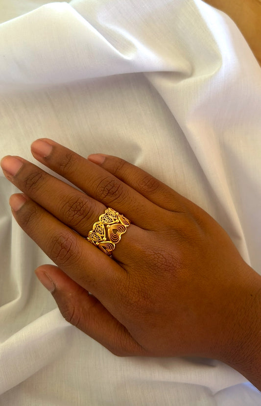 Bague double coeurs