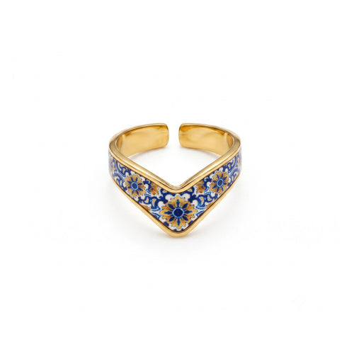 Bague Azalée bleue ( 17 à 18mm).
