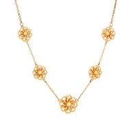Collier Cinq Fleurs Dorées